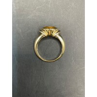 Ladies 9ct Yellow Gold Yellow Gemstone Ring