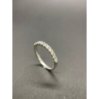 Ladies 9ct white gold diamond wedding band ring