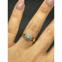 Ladies 18ct Yellow Gold Diamond Cluster Ring