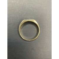 Mens 9ct Yellow Gold Diamond Ring