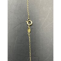 Unisex 14ct Yellow Gold Cable Link Necklace & Yacht Pendant