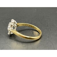 Ladies 14ct Yellow Gold Cubic Zirconia Floweret Ring