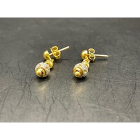 Ladies 21ct Yellow Gold Dangle Earrings