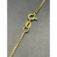 Ladies 18ct Yellow Gold Cable Chain and Station Bead Necklace