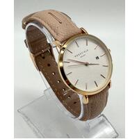 Rosefield RF165 Ladies Pink Rose Gold Leather Band Watch Analog Display