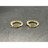 Ladies 9ct Yellow Gold Round Hoop Earrings