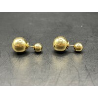 Ladies 18ct Yellow Gold Double Ball Stud Earrings