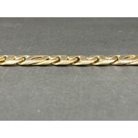 Mens 9ct Yellow Gold Anchor and Birdseye Link Bracelet