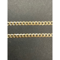 Unisex 9ct Yellow Gold Curb Link Necklace with Cross Pendant