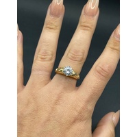 Ladies 14ct Yellow Gold Cubic Zirconia Ring