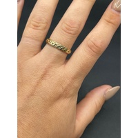 Unisex 9ct Yellow Gold Wave Pattern Band Ring