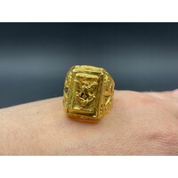 Mens 21ct Yellow Gold Eagle Ring