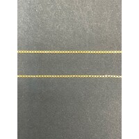 Ladies 18ct Yellow Gold Box Link Necklace & Heart Pendant