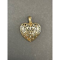 Ladies 9ct Yellow Gold Heart Pendant