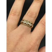 Ladies 9ct Yellow Gold Diamond Cluster Ring