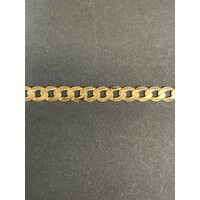 Mens 9ct Yellow Gold Curb Link Bracelet