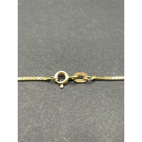 Unisex 9ct Yellow Gold Box Link Necklace & Cross Pendant