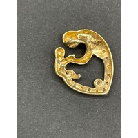 Ladies 9ct Yellow Gold Mother and Child Heart Pendant