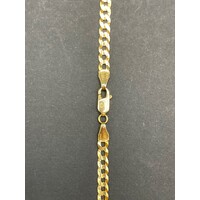 Unisex 14ct Yellow Gold Curb Link Necklace & Crucifix Pendant