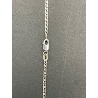 Ladies 9ct White Gold Curb Link Necklace