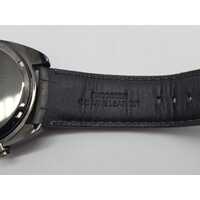 Emporio Armani Gunmetal Dial Black Embossed Genuine Leather Band Watch AR6127