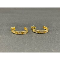 Ladies 18ct Yellow Gold Oval Open Hoop Earrings