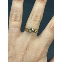 Ladies 9ct Yellow Gold Diamond Ring Set Ring