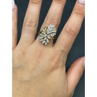 Ladies 9ct Yellow Gold Diamond Cluster Ring