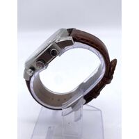 Tommy Hilfiger Unisex White Dial Brown Leather Watch Metal Face TH.329.1.14.2252