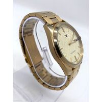 Tommy Hilfiger Gold Mens Stainless Steel Watch 5 Bar Water Resistant