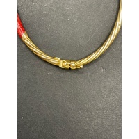 Ladies 9ct Yellow Gold Oval Hinged Bangle