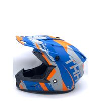 THH T710X Rage Matte Blue/Orange Youth Helmet Size L 51-52cm with Dust Bag