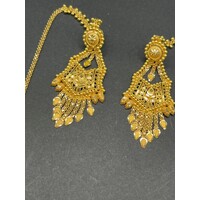 Ladies 22ct Yellow Gold Fancy Tikka Dangle Earrings