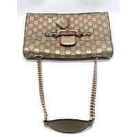 Gucci Gold Guccissima Leather Medium Emily Chain Shoulder Bag