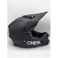 Oneal Flat Solid Black MX Helmet (Size L) Lightweight Impact-Resistant