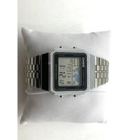 Casio Vintage World Time A500W Stainless Steel Silver Digital Unisex Watch