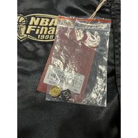 Retro NBA Finals 1998 Chicago Bulls Satin Bomber Jacket Black Gold Size 2XL