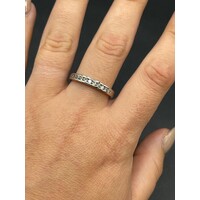 Ladies 18ct White Gold Diamond Row Band Ring