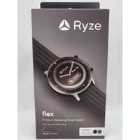 Ryze Flex Fitness and Wellbeing Smart Watch Dark Grey with Black Strap