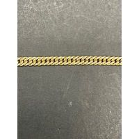 Unisex 18ct Yellow Gold Flat Curb Link Bracelet