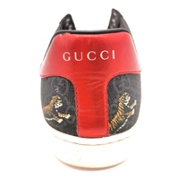 Gucci Age Webb GG Supreme Shoes Grey Tiger Size 7 with Box Bag and Certificate