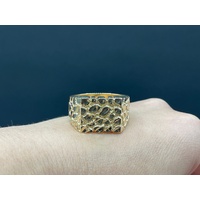 Mens 9ct  Solid Yellow Gold Chunky Ring