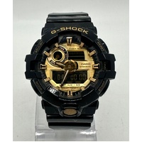 Casio G-Shock GA-710GB Analog Digital Black Gold Dial Mens Watch