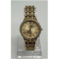 Elite Gold Ladies Quartz Stainless Steel Dress Analog Watch