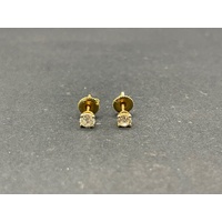 Ladies 18ct Yellow Gold Diamond Stud Earrings