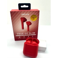 Defunc True Go Slim Bluetooth Wireless Earbuds Unique Multi Tip Design Red