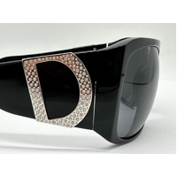 Dolce & Gabbana Oversized Women Sunglasses Black with Crystals DG 4018-B 501/87