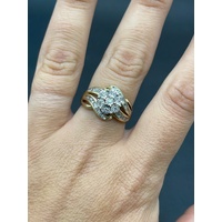 Ladies 9ct Yellow Gold Diamond Cluster Ring