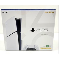 Sony PlayStation 5 Slim 1TB Console White with Controller Cables in Retail Box