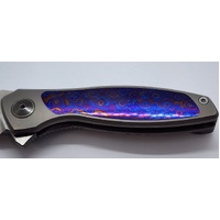 Maxace Perseus Folding Knife Grey Titanium Handle Timascus MagnaCut OM47-0-D